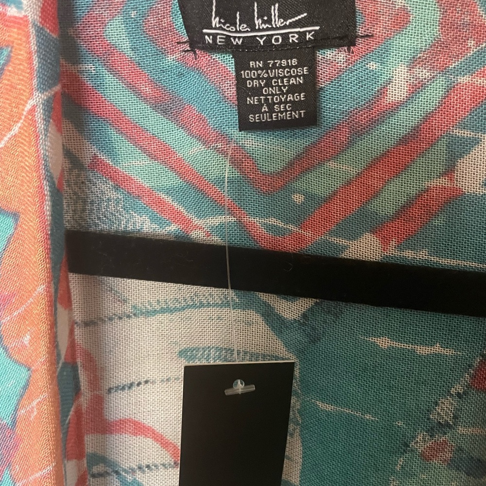 Nicole Miller brand new multicolor one size open front caftan - Picture 2 of 6